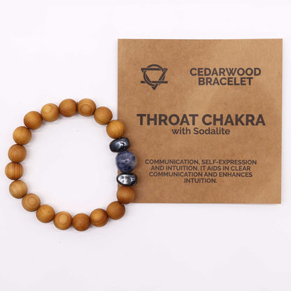 Cedarwood Throat Chakra Bangle with Sodalite - ScentiMelti  Cedarwood Throat Chakra Bangle with Sodalite