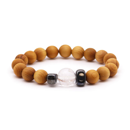 Cedarwood Crown Chakra Bangle with Clear Quartz - ScentiMelti  Cedarwood Crown Chakra Bangle with Clear Quartz