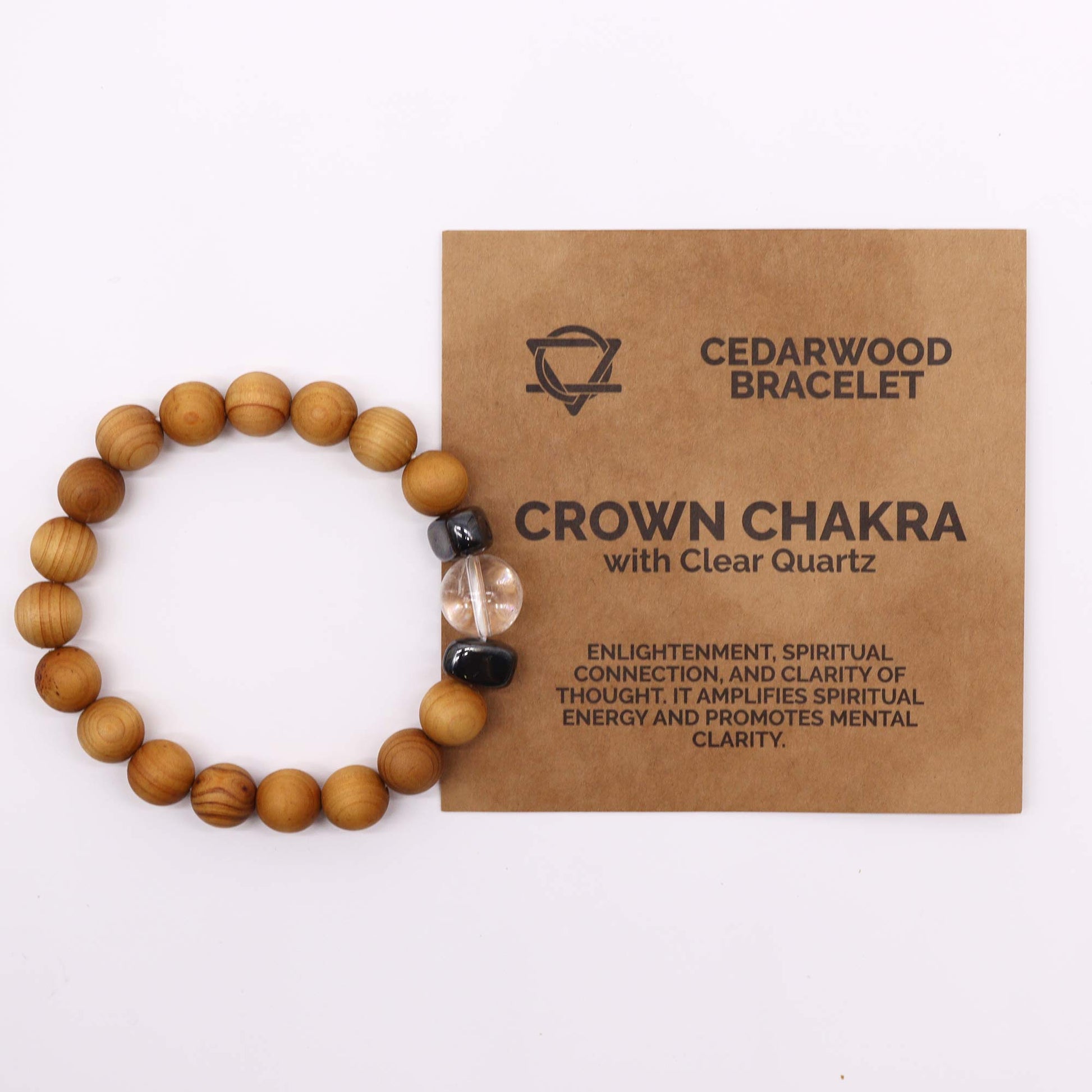 Cedarwood Crown Chakra Bangle with Clear Quartz - ScentiMelti  Cedarwood Crown Chakra Bangle with Clear Quartz