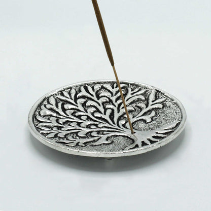 Polished Aluminium Tree of Life Incense Holder 10cm - ScentiMelti  Polished Aluminium Tree of Life Incense Holder 10cm