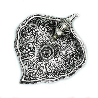 Polished Aluminium Elephant Leaf Incense Holder 11cm - ScentiMelti  Polished Aluminium Elephant Leaf Incense Holder 11cm