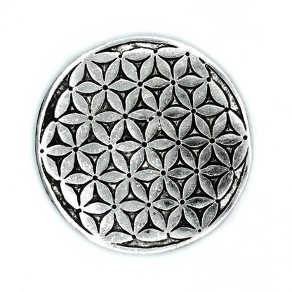 Polished Aluminium Flower of Life Incense Holder 11cm - ScentiMelti  Polished Aluminium Flower of Life Incense Holder 11cm