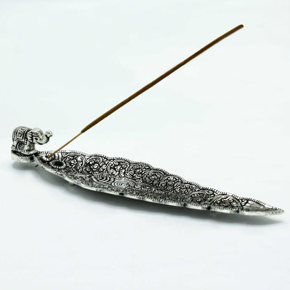 Polished Aluminium Elephant Long Incense Holder 20cm - ScentiMelti  Polished Aluminium Elephant Long Incense Holder 20cm