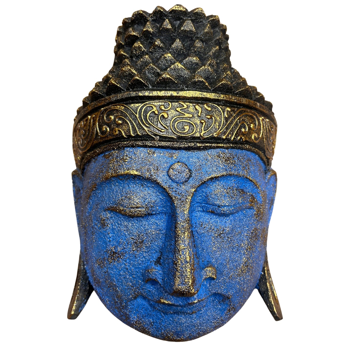 Home Decoration Buddha Head - 25cm - Blue Shine Finish - ScentiMelti Home Fragrance, Beauty & Gifts UK