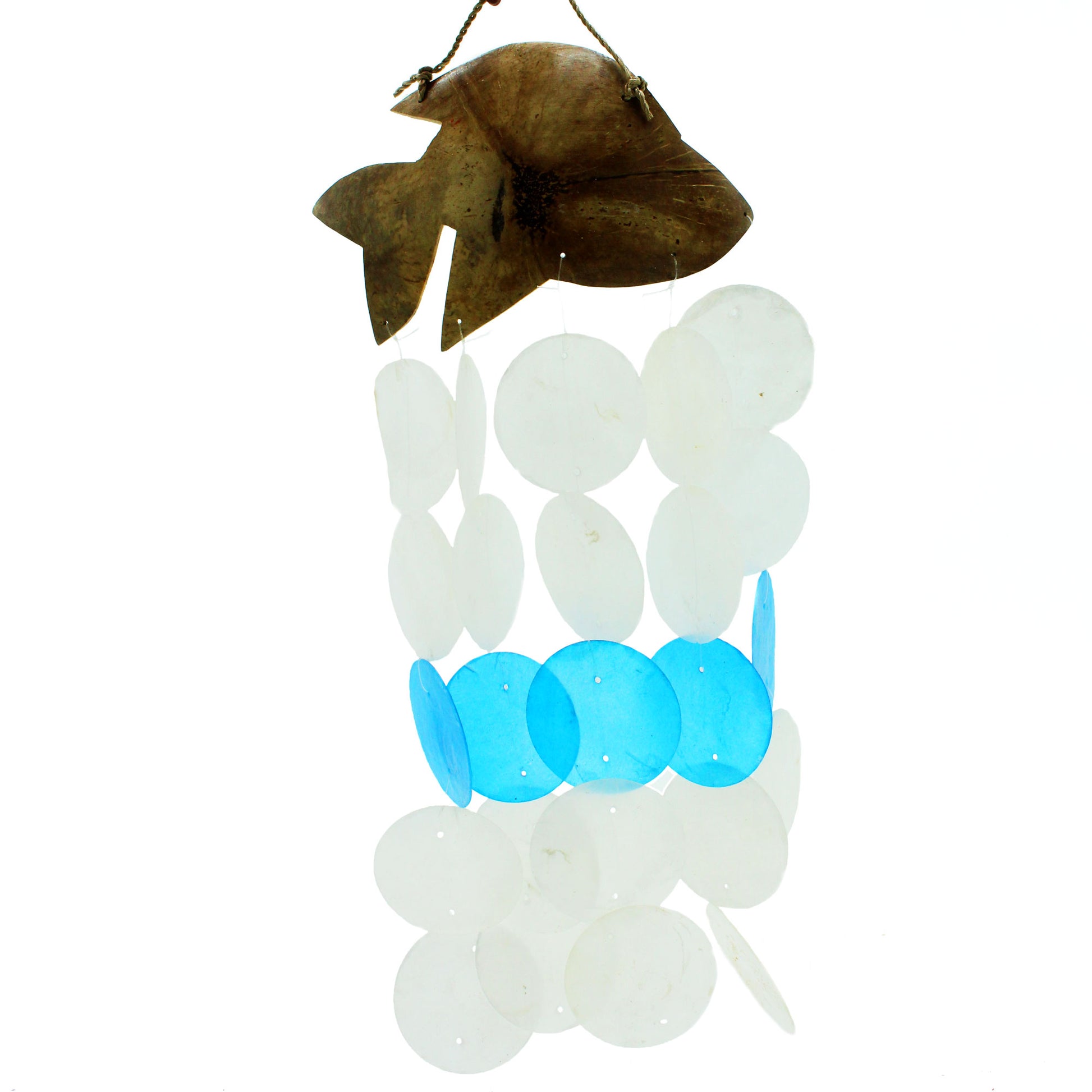 Coconut & Capiz Windchimes - Blue Dolphins - 30cm - ScentiMelti  Coconut & Capiz Windchimes - Blue Dolphins - 30cm