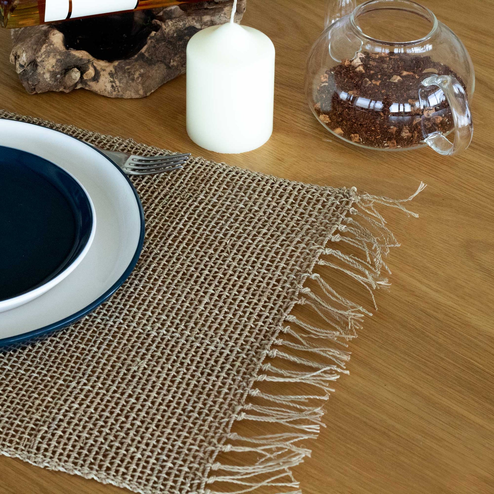 Seagrass Fringe Natural Placemat - Natural - ScentiMelti Home Fragrance, Beauty & Gifts UK