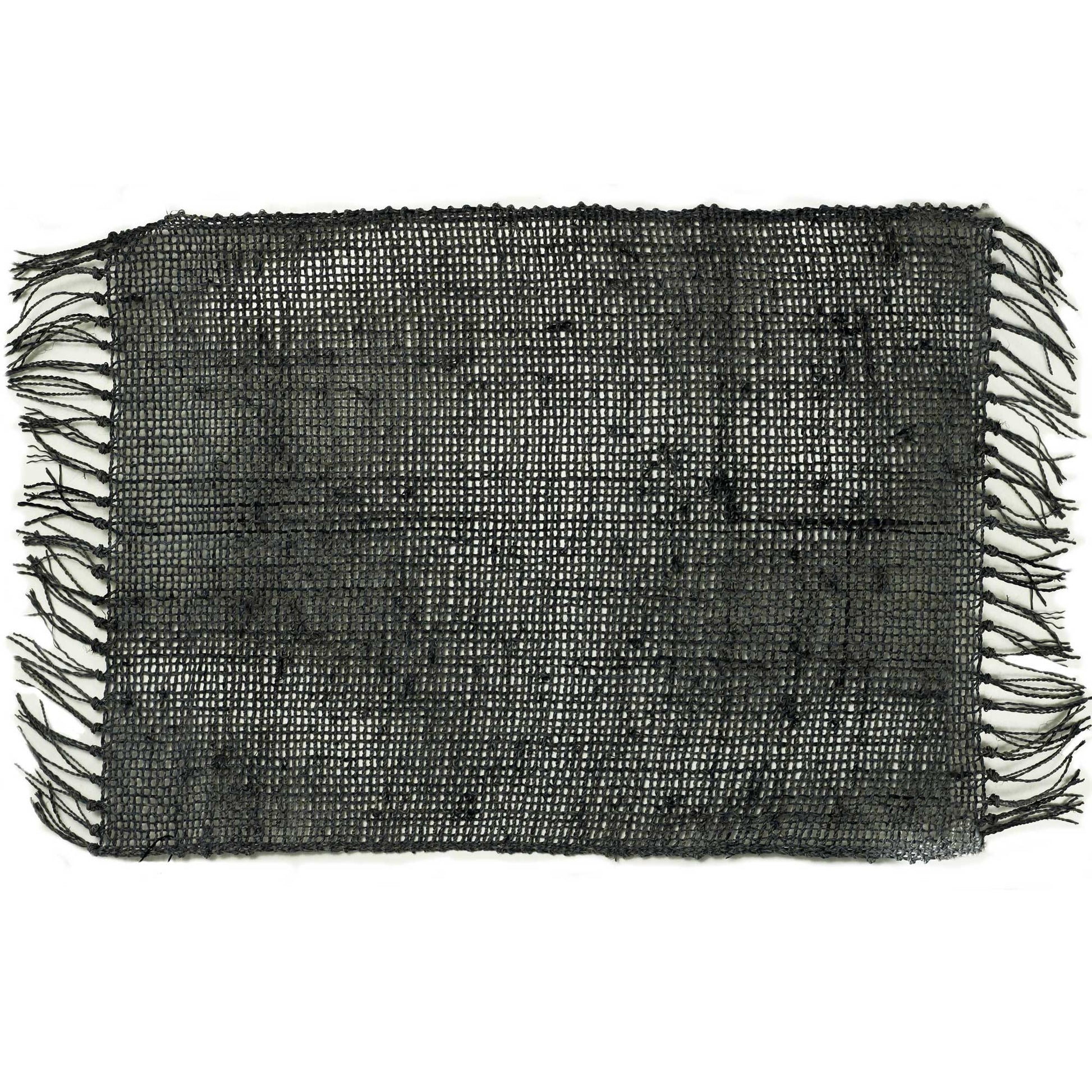 Seagrass Fringe Natural Placemat - Charcoal - ScentiMelti Home Fragrance, Beauty & Gifts UK