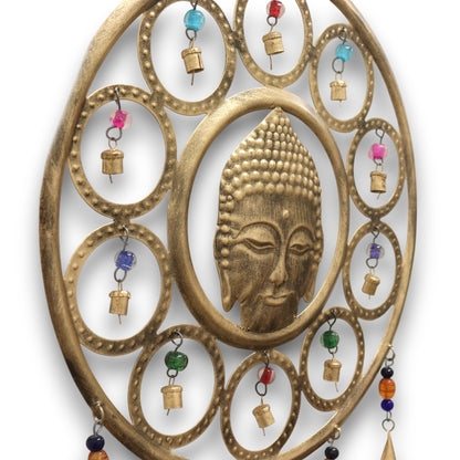 Indian Chimes - Lrg Buddha  Face 15 Bell Chimes - ScentiMelti Home Fragrance, Beauty & Gifts UK