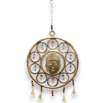 Indian Chimes - Lrg Buddha  Face 15 Bell Chimes - ScentiMelti Home Fragrance, Beauty & Gifts UK