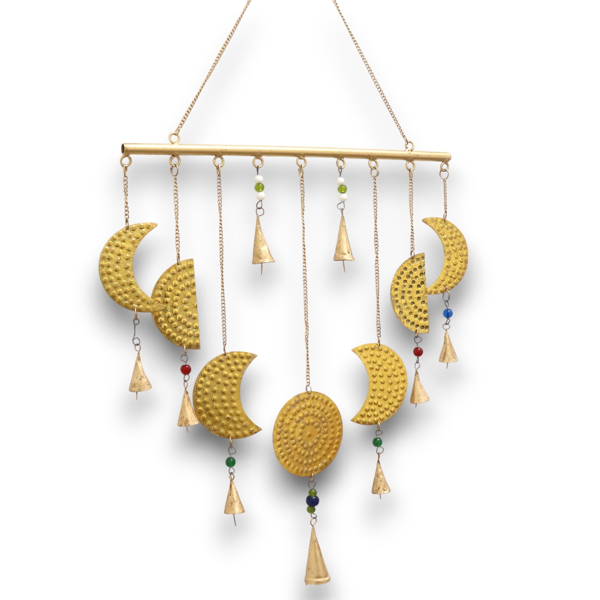 Indian Chimes - Brass Moon Phases Chimes - ScentiMelti Home Fragrance, Beauty & Gifts UK