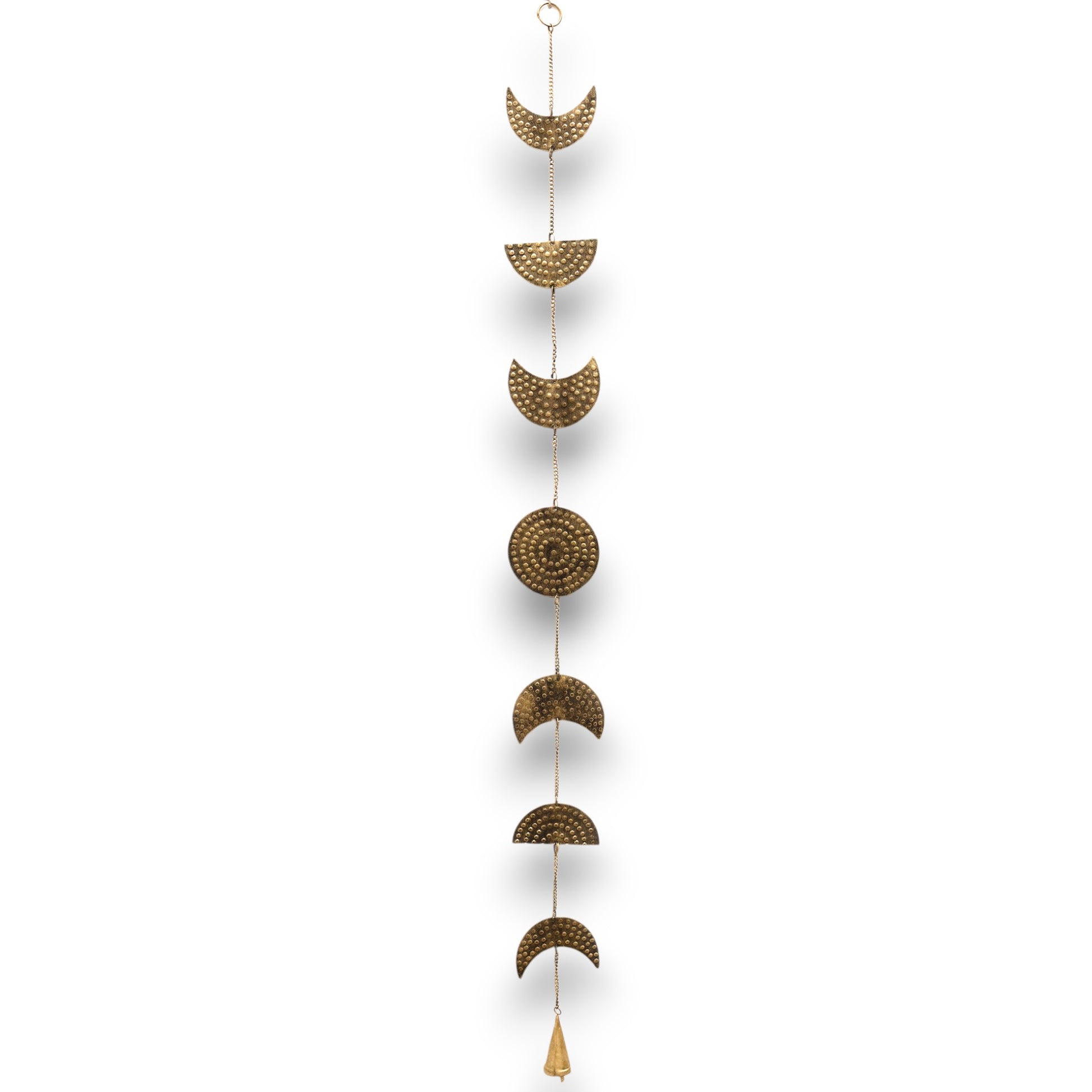 Indian Chimes - Brass Moon Phases Drop with Bell - ScentiMelti Home Fragrance, Beauty & Gifts UK