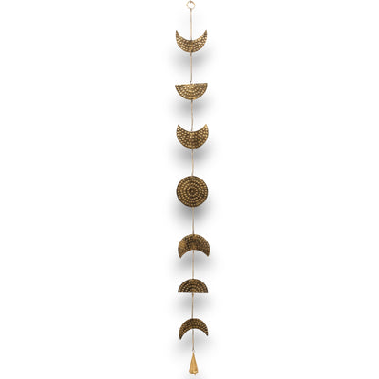 Indian Chimes - Brass Moon Phases Drop with Bell - ScentiMelti Home Fragrance, Beauty & Gifts UK