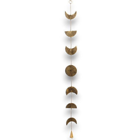 Indian Chimes - Brass Moon Phases Drop with Bell - ScentiMelti Home Fragrance, Beauty & Gifts UK