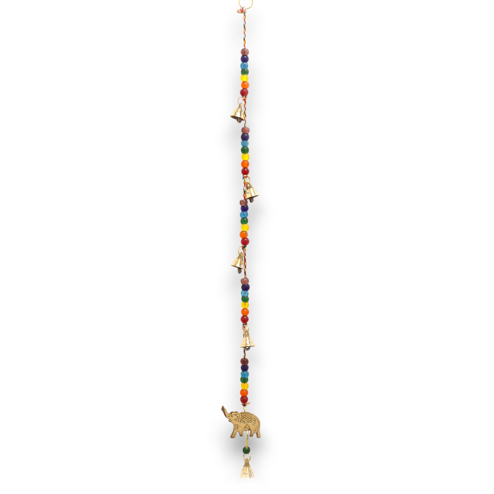 Indian Chimes - Brass Elephant with Chakra Beads String Bells - ScentiMelti Home Fragrance, Beauty & Gifts UK