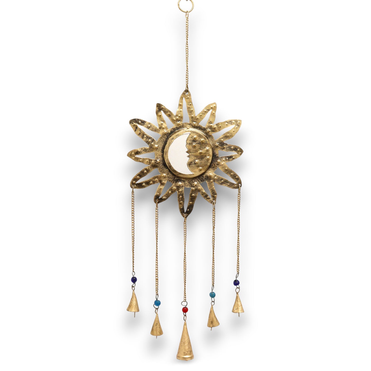 Indian Chimes - Sun Moon Sm Mirror 5 Bells - ScentiMelti Home Fragrance, Beauty & Gifts UK