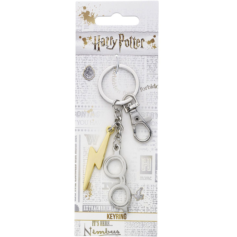 Harry Potter Charm Keyring Lightning Bolt & Glasses - ScentiMelti Home Fragrance, Beauty & Gifts UK