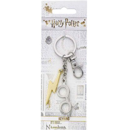 Harry Potter Charm Keyring Lightning Bolt & Glasses - ScentiMelti Home Fragrance, Beauty & Gifts UK