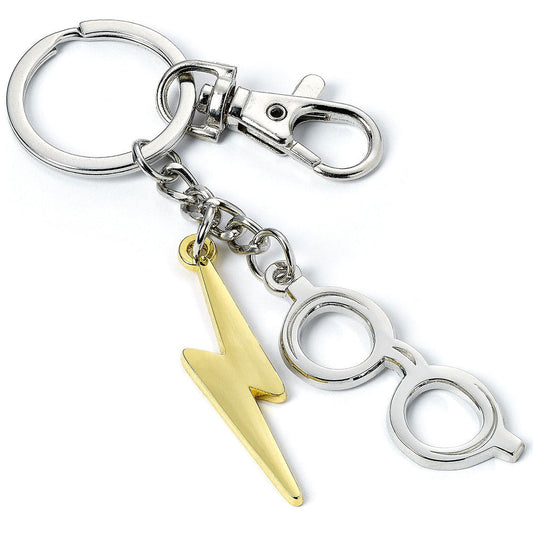 Harry Potter Charm Keyring Lightning Bolt & Glasses - ScentiMelti Home Fragrance, Beauty & Gifts UK