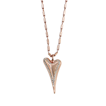 Rose gold plated with diamante face heart Necklace. - ScentiMelti Home Fragrance, Beauty & Gifts UK