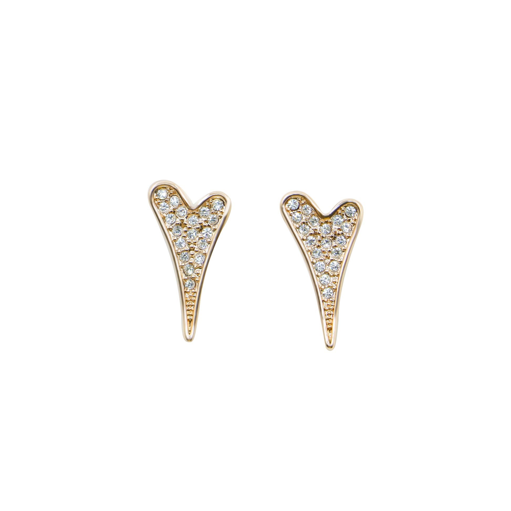 Yellow gold plated full diamante encrusted face heart studs. missdeeuk ScentiMelti Wax Melts