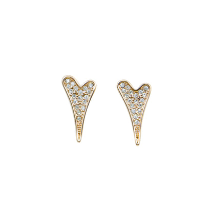 Yellow gold plated full diamante encrusted face heart studs. missdeeuk ScentiMelti Wax Melts