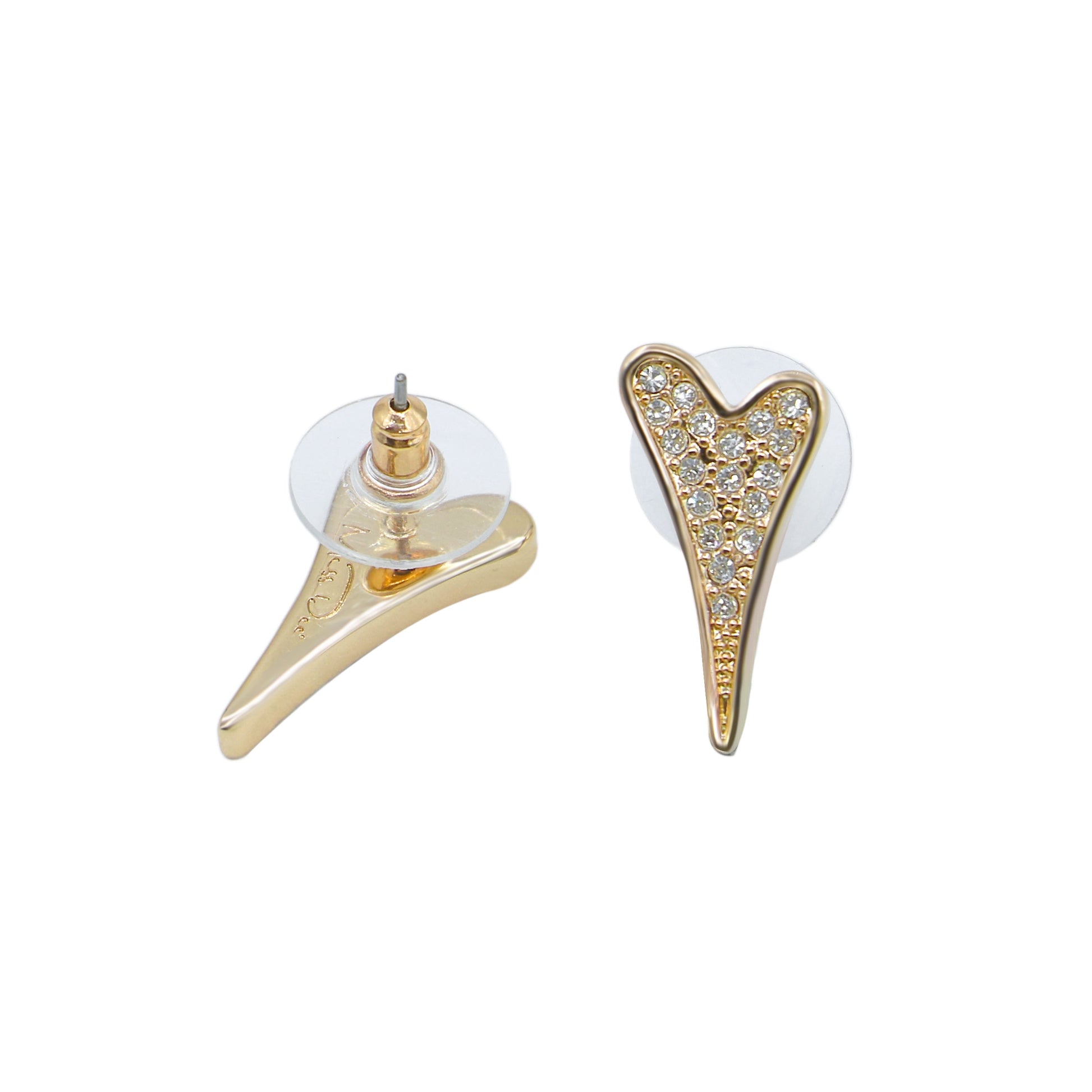 Yellow gold plated full diamante encrusted face heart studs. missdeeuk ScentiMelti Wax Melts