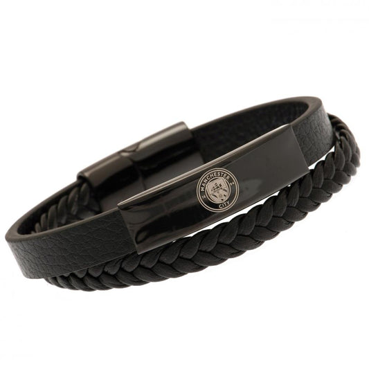 Manchester City FC Black IP Leather Bracelet Sweetlea Gifts Ltd ScentiMelti Wax Melts