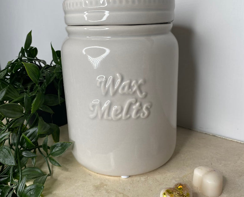 Wax Melt Embossed Storage Jar | Grey - ScentiMelti  Wax Melt Embossed Storage Jar | Grey