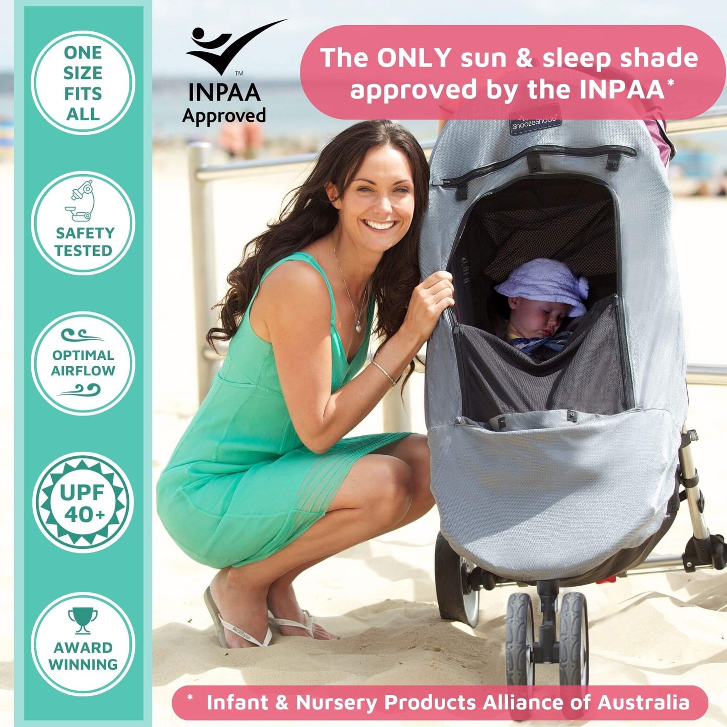 SnoozeShade Plus Deluxe (6m+) Universal-fit buggy & pushchair sun shade & baby sleep aid | Blocks up to 97.5% of UV - ScentiMelti Home Fragrance, Beauty & Gifts UK