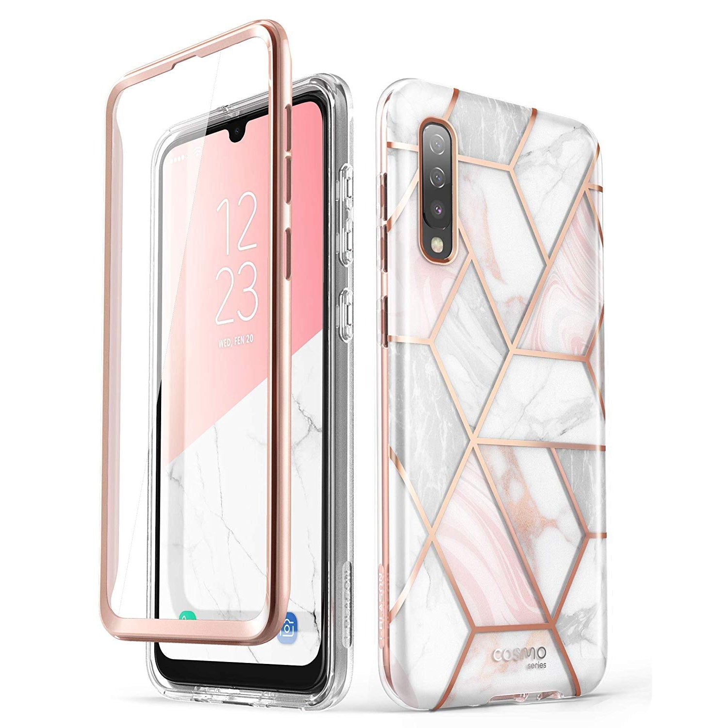 i-Blason Cosmo Series for Samsung Galaxy A50/A50s Case, Slim Full-Body Stylish Protective Case with Built-in Screen Protector (Marble) - ScentiMelti Home Fragrance, Beauty & Gifts UK