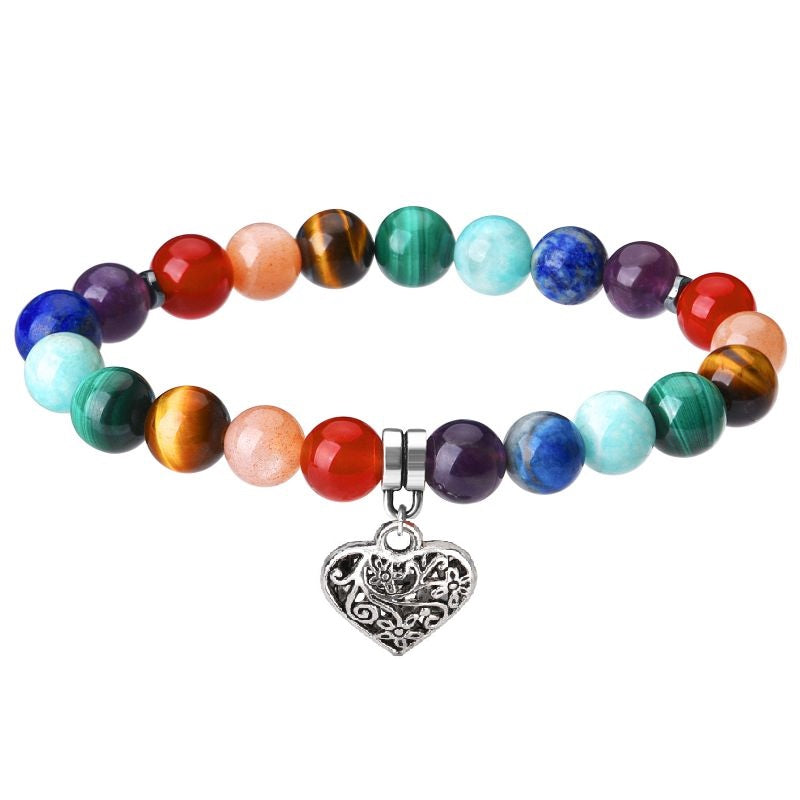 7 Chakra Bracelet with Heart Pendant Livloko London ScentiMelti Wax Melts