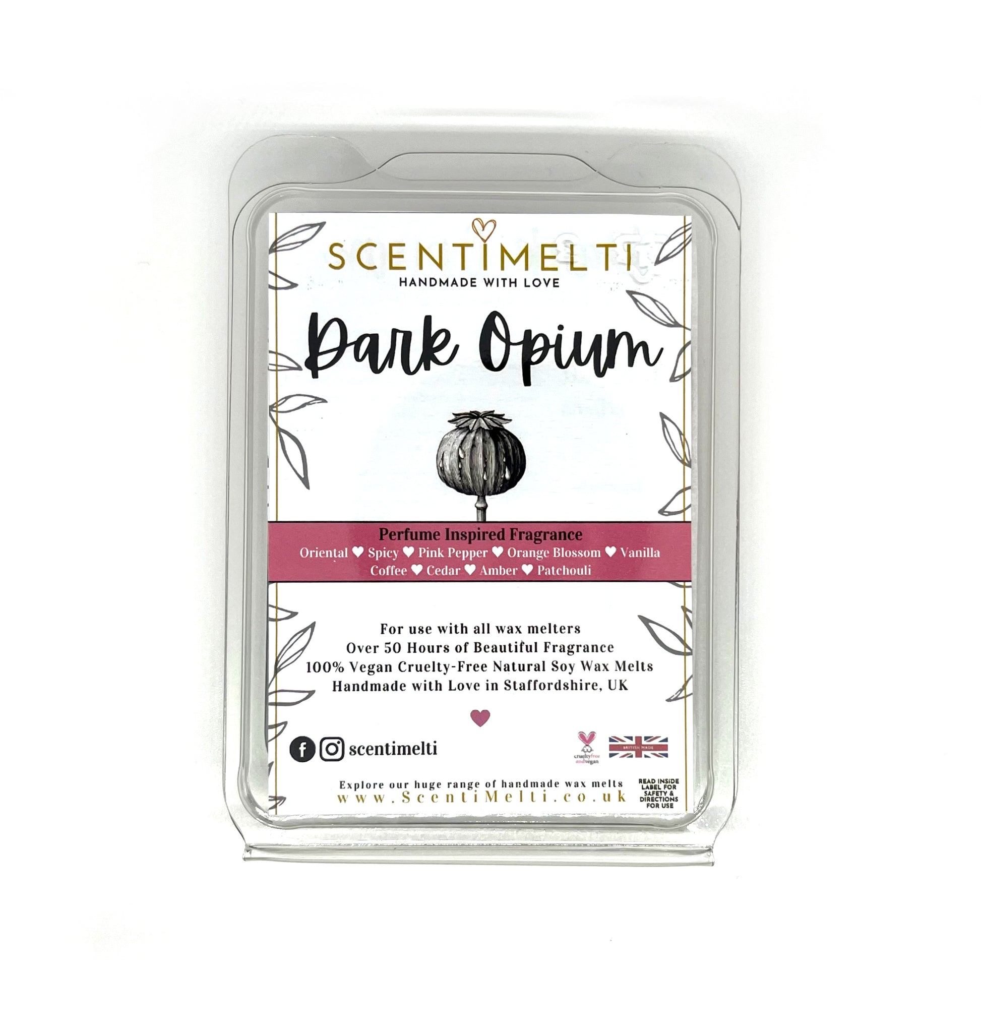 Dark Opium Heart Clamshell Wax Melts - ScentiMelti  Dark Opium Heart Clamshell Wax Melts