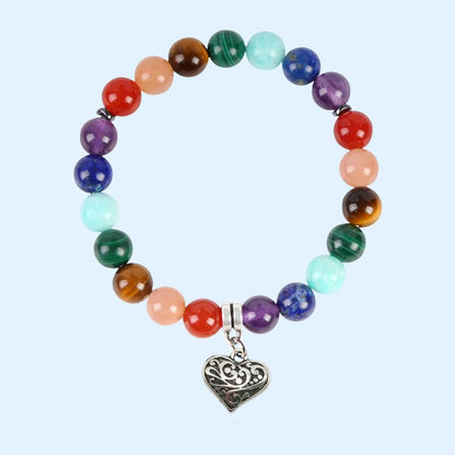 7 Chakra Bracelet with Heart Pendant Livloko London ScentiMelti Wax Melts