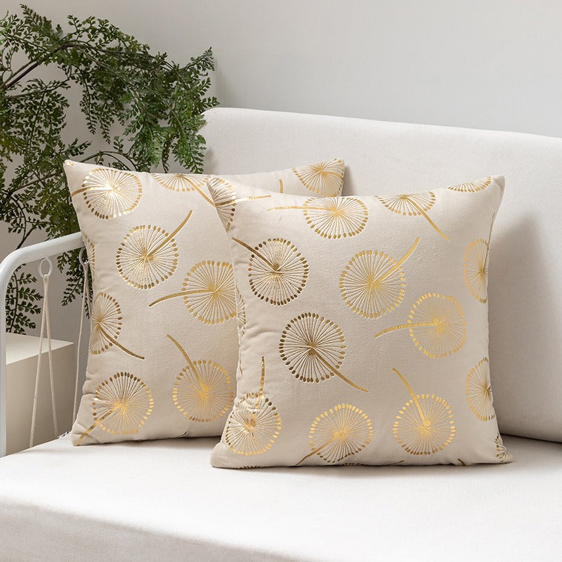 Star Pattern Velvet Cushion Cover (18x18" - 45x45 cm) - Set of 1 pcs - Beige Colour - ScentiMelti Home Fragrance, Beauty & Gifts UK