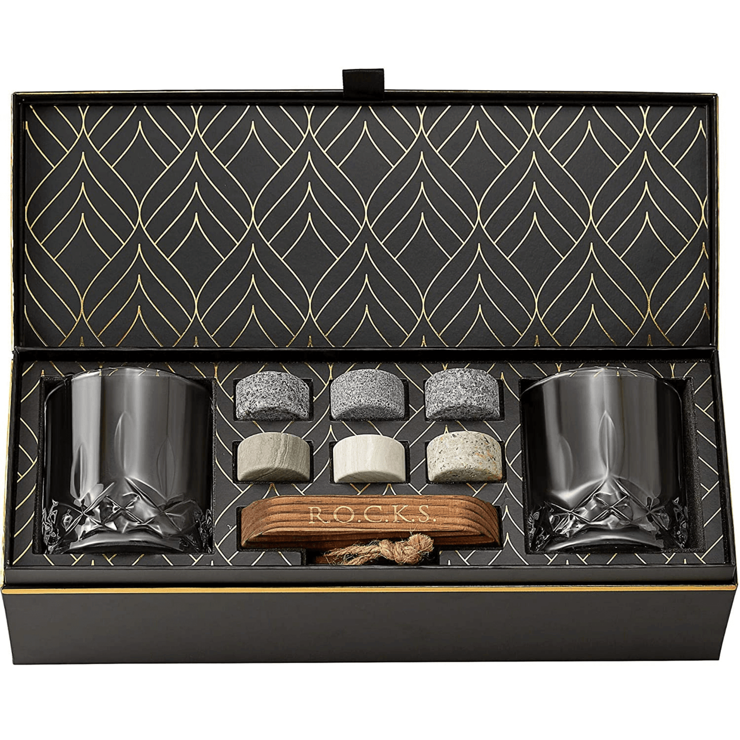 Reachdesk - The Connoisseur's Set - Signature Glass Edition R.O.C.K.S. Whiskey Chilling Stones ScentiMelti Wax Melts