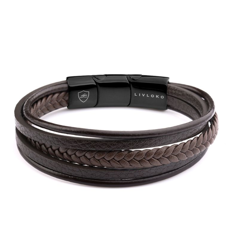 Men's Brown Leather Bracelet - ScentiMelti Home Fragrance, Beauty & Gifts UK