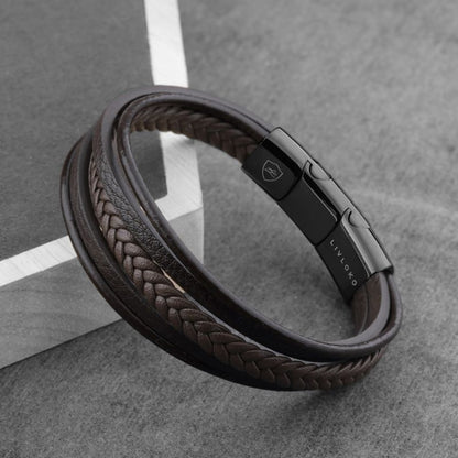 Men's Brown Leather Bracelet - ScentiMelti Home Fragrance, Beauty & Gifts UK