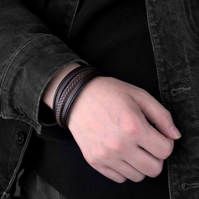 Men's Brown Leather Bracelet - ScentiMelti Home Fragrance, Beauty & Gifts UK