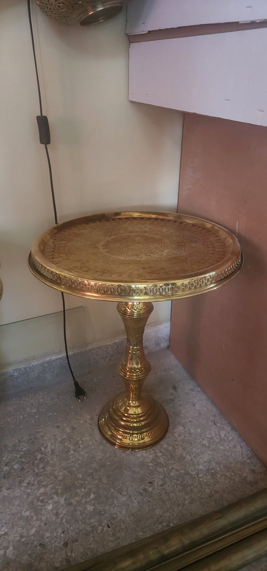 Brass table, moroccan craft, beautiful table Moulouda Home ScentiMelti Wax Melts