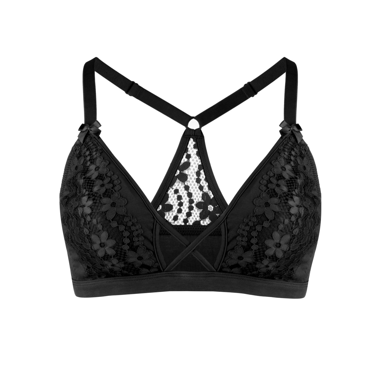 Passion Red - Lace Organic Cotton & Silk Bralette