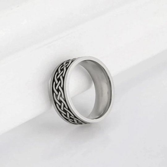 8mm Mens Celtic knot Stainless Steel Braided Unisex Wedding Band Ring The Colourful Aura ScentiMelti Wax Melts