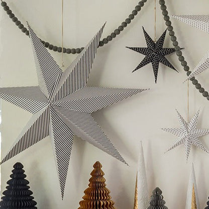 Set of Three Of Monochrome Paper Stars