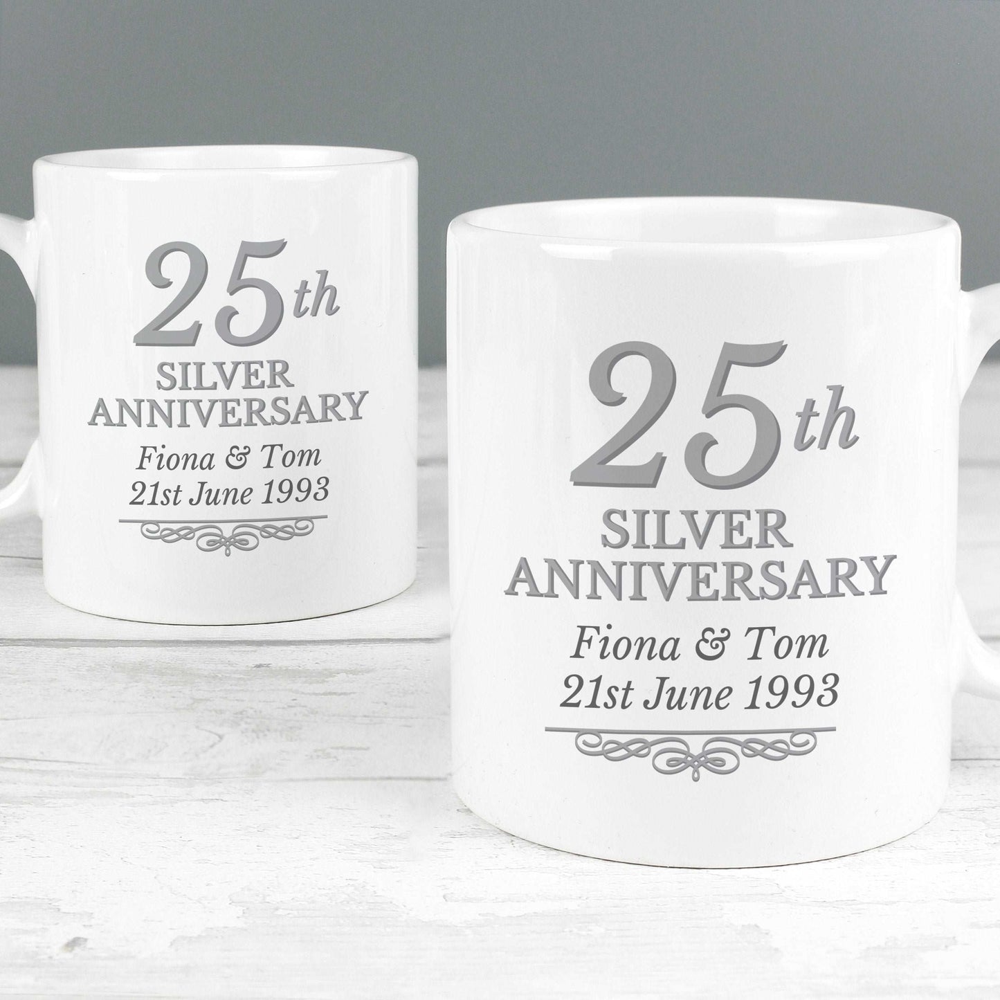 25th Silver Wedding Anniversary Personalised Mug Set Sweetlea Gifts Ltd ScentiMelti Wax Melts