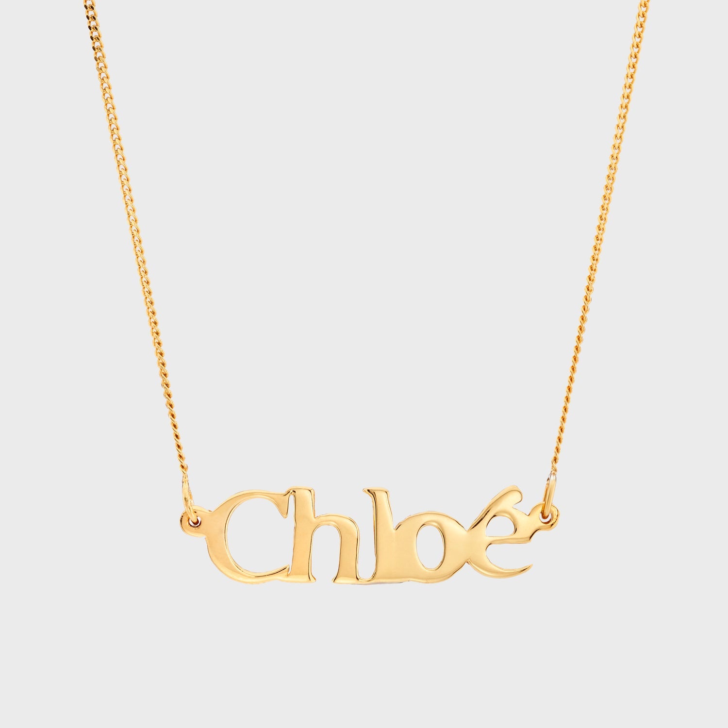 Personalised Name Necklace Fine Curb Chain 18K Gold Vermeil - ScentiMelti Home Fragrance, Beauty & Gifts UK