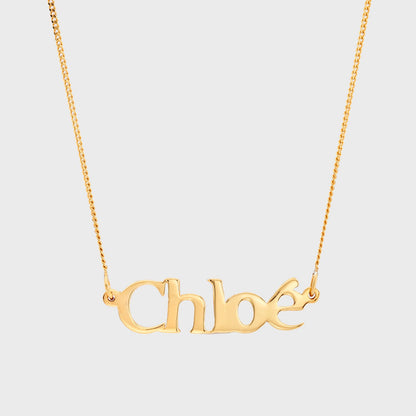 Personalised Name Necklace Fine Curb Chain 18K Gold Vermeil - ScentiMelti Home Fragrance, Beauty & Gifts UK