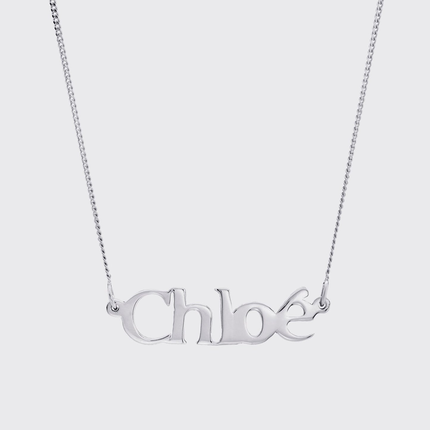 Personalised Name Necklace Fine Curb Chain Silver - ScentiMelti Home Fragrance, Beauty & Gifts UK