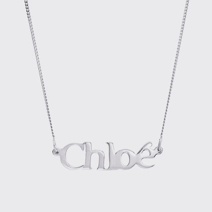 Personalised Name Necklace Fine Curb Chain Silver - ScentiMelti Home Fragrance, Beauty & Gifts UK