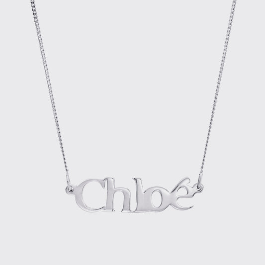 Personalised Name Necklace Fine Curb Chain Silver - ScentiMelti Home Fragrance, Beauty & Gifts UK