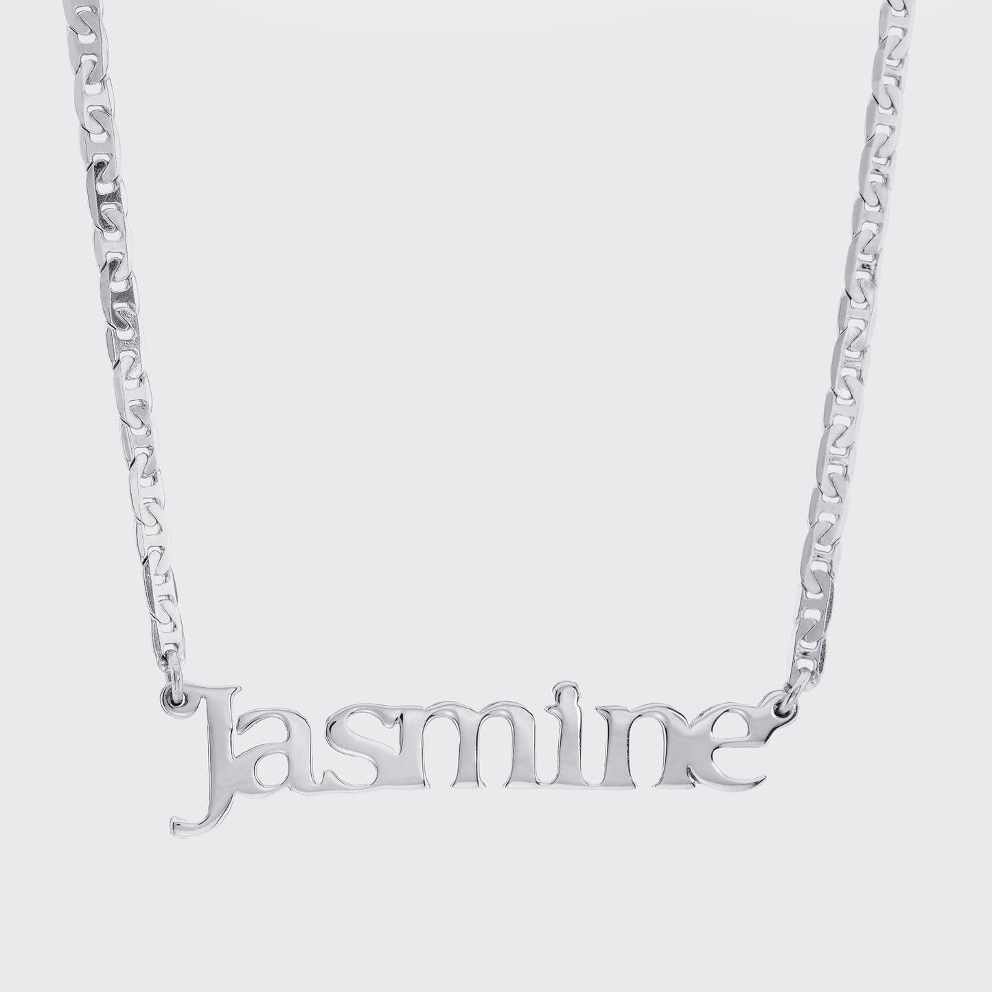 Personalised Name Necklace Anchor Mariner Chain Silver - ScentiMelti Home Fragrance, Beauty & Gifts UK