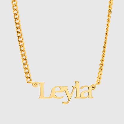 Personalised Name Necklace Chunky Curb Chain Gold Vermeil - ScentiMelti Home Fragrance, Beauty & Gifts UK